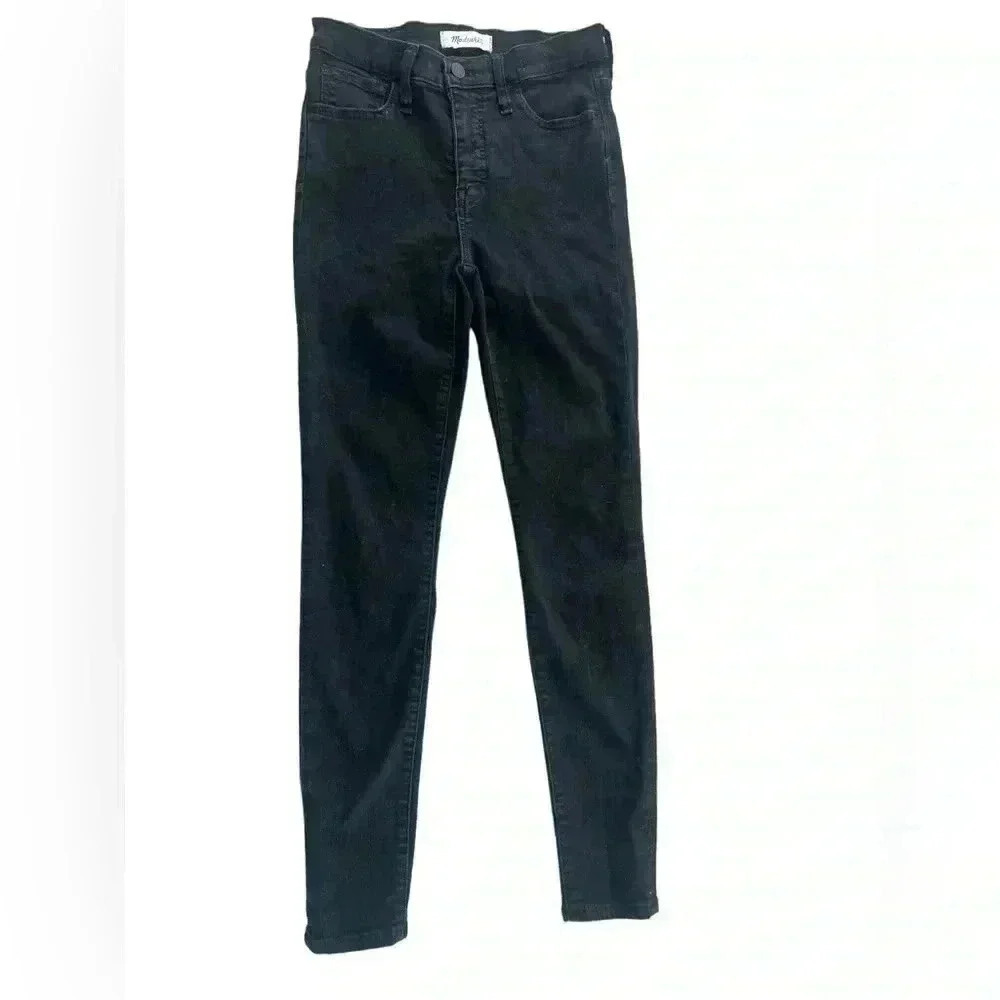 Madewell Roadtripper Jeans in Black Wash Stretch Skinny Jeans Size 26
